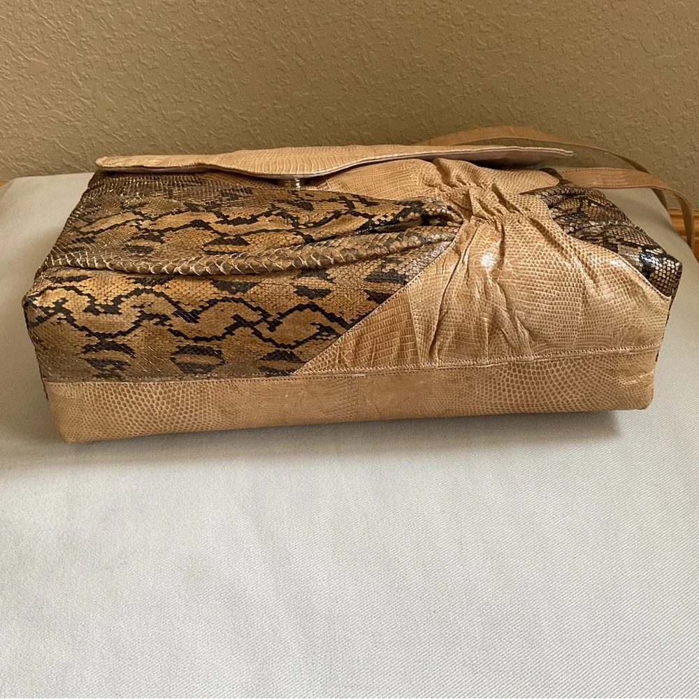 W.A. Thompson & Co Snake Skin Shoulder Bag Convertible Clutch LARGE RARE VINTAGE